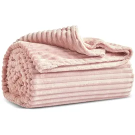 KARACA Ruby Stripe Wellsoft Einzel Decke, Rosa
