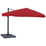 MCW Ampelschirm A96 3x3m Alu Flap Bordeaux mit Ständer