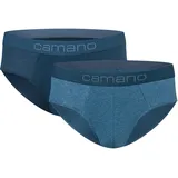CAMANO Slip comfort 2er Pack mit elastischem Logobund blau - L