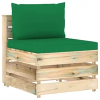 vidaXL Modulares Mittelsofa mit Kissen grün