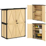 Outsunny - Gartenschrank, Geräteschuppen aus Holz, Wetterfest Geräteschrank mit 2 Türen, Regale, Werkzeughaus mit Asphaltdach, Werkzeugschrank für