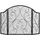 Homcom Kamingitter Klappbares Kaminschutzgitter, Ofenschutzgitter mit 3 Paneelen, Funkenschutzgitter Vintage-Design für Wohnzimmer, Metall,