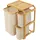 [en.casa] Wäschesammler Evenes mit 3 Wäschekörben Bambus Beige