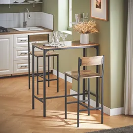 SoBuy Bartisch Set 3-teilig 100 cm Beige