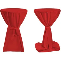 TexDeko Stehtischhusse Premium Rot Ø 90cm mit Schleifenband
