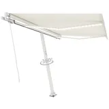 vidaXL Markise Manuell Einziehbar mit LED 300x250 cm Cremeweiß