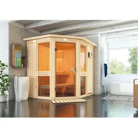 Karibu Amelia 1 inkl. 9 kW Ofen + ext. Steuerung + Dachkranz