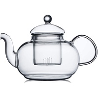 CnGlass Glas Teekanne Herdsicher,Klare Teekanne mit abnehmbarem Infuser 1200ml/40,6oz.Lose Blatt und Blühender Teebereiter