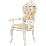 Xlmoebel Armlehnstuhl Design Armlehnstuhl aus holz im barocken Stil für das Esszimmer, Hergestellt in Europa beige