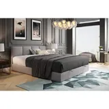 Trada Royal Boxspringbett 200x200 mit Bettkasten Bonell H3 mit Topper Grau - TRADA