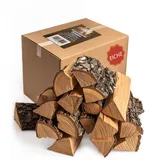 Rin & Rut Kaminholz Eiche|Brennholz ofenfertig 30 cm – luftgetrocknetes Feuerholz im 19,5 L Netz – Trockenes Eichenholz für Kamin & Ofen