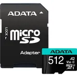 A-Data microSDXC Premier Pro 512GB Class 10 UHS-I V30 + SD-Adapter