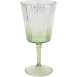 Decoris Weinglas 18cm Kunststoff - Weinkelch mit Rillen Trinkgeschirr Gläser Rotweinglas Weißweinglas Cocktailglas Aperitifglas Trinkglas Transparent Grün