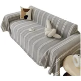 Refttenw Sofahusse Stretch-Sofabezug Jacquard Sofaüberwurf Rutschfest Abwaschbar grau