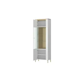 Möbel Kraft Vitrine 70 x 40 x 201 cm Weiß