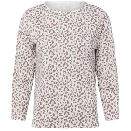 Marie Lund Langarmshirt Ecru/Braun XS