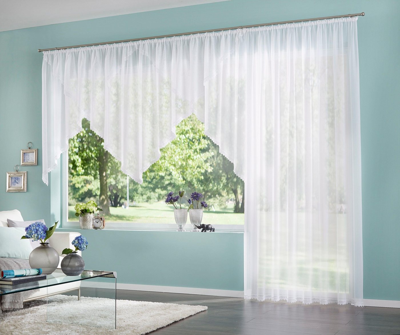 Gardine Missy, my home, Kräuselband (1 St), transparent, Polyester, Vorhang, Fertiggardine, Store, transparent weiß 450 cm x 175 cm