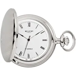 Taschenuhr REGENT "P718-19437740", silber (silberfarben), Taschenuhren, Damen, Herrenuhr, Handaufzug, Acrylglas, Geschenkidee