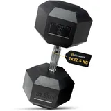 HQ Germany® Hexagon Hanteln 32,5kg 2 Stück | Geruchsarm, ±1,5% Gewichtstoleranz | 32,5kg Hantel, 32,5 kg hanteln 2er Set, Kurzhantel, Dumbbell, 32,5 Kilo Hantel Set, Hantelset Hexagon