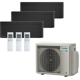 DAIKIN Stylish Klima 2xFTXA25CB + FTXA50CB | Mattschwarz | 2x2,5 + 5kW