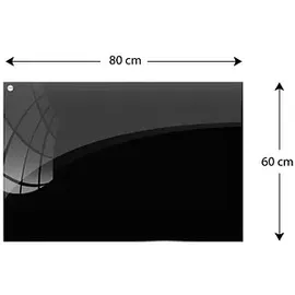 ALLboards Glas Magnettafel 80 x 60 cm Schwarz