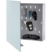 bonsport Schlüsselkasten mit Glasmagnettafel, 33 x 33 x 6,8 cm inkl. 6 Magneten