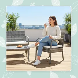 Relaxdays Gartenmöbel Set 4-tlg. Grau