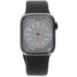Apple Watch Series 8 GPS + Cellular 41 mm Edelstahlgehäuse graphit, Sportarmband mitternacht