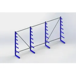 L.gutreg. eins. 4x6 Arme 2000x4050x500mm Stahl geschw. 1080kg/Feld 150kg/Fach - enzianblau