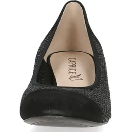 CAPRICE Damen Pumps Bast mit Blockabsatz, Schwarz (Black Comb), 38 EU / 5 UK