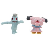Pokémon PKW2634 - Battle Figure Pack - Machollo & Snubbull, offizielle detaillierte Figuren, je 5 cm