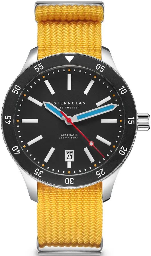 STERNGLAS - MARUS 2.0 - schwarz-rot silber - Field 20 signalgelb / 42MM