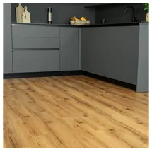 Home Deluxe Vinylboden Klick-Vinylboden mit Trittschall ROMIA - Eiche, Feuchtigkeitsresistente Beschichtung, Rutschfester Boden, Fußbodenheizung geeignet, Landhausdiele Holzstruktur, Vinylboden mit Trittschall braun