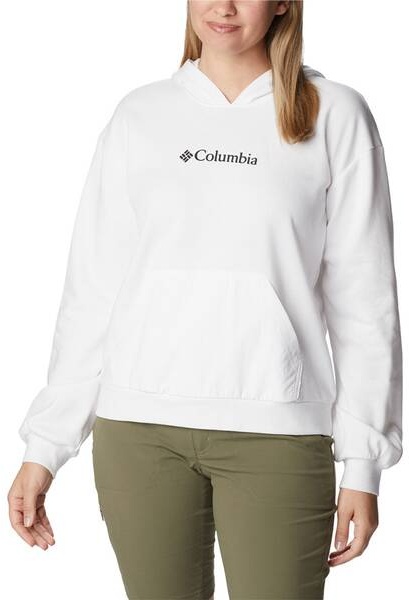 COLUMBIA Columbia Logo III French Terry Hoodie, White, Black Logo, S