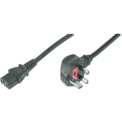 DIGITUS Netzanschlusskabel, UK Stecker, 90ø gewinkel - C13 St/Bu, 1.8m