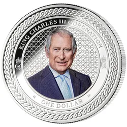 Neuseeland 2023: 1-Unzen-Silber-Gedenkmünze "Krönung König Charles III."