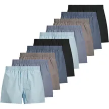 JACK & JONES JACMILANO WOVEN BOXERS 10 PACK Schwarz/Braun/Blau L 10er Pack