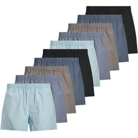 JACK & JONES JACMILANO WOVEN BOXERS 10 PACK Schwarz/Braun/Blau L 10er Pack