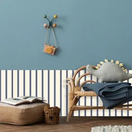 Queence Wandbordüre Dunkelblau 250 x 90 cm 0 g Blau