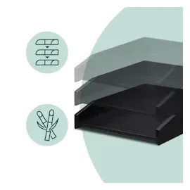 Relaxdays Briefablage schwarz DIN A4, 1 St.