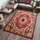 Tapiso Atlas Teppich Kurzflor Traditionell Orientalisch Ornament Medaillon Muster Rot Beige Wohnzimmer Schlafzimmer Vintage Modern ÖKOTEX 80 x 150 cm