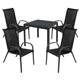 Mojawo Gartengarnitur 5-tlg. Anthrazit/Schwarz