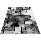 Paco Home Teppich Modern Kurzflor Abstrakt Gemälde Optik Schwarz Grau Anthrazit, Grösse:160x230 cm