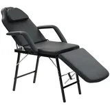 vidaXL Gesichtsbehandlungsstuhl Tragbar Kunstleder 185x78x76cm Schwarz