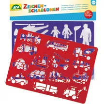 Lena Zeichenschablone Fahrzeuge + Menschen 2 St. mehrfarbig