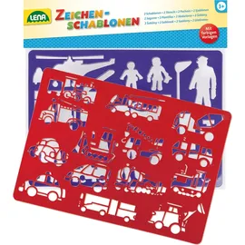Lena Zeichenschablone Fahrzeuge + Menschen 2 St. mehrfarbig
