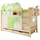 TICAA Etagenbett Marcel 90 x 200 cm inkl. Vorhang Kiefer massiv natur beige/grün