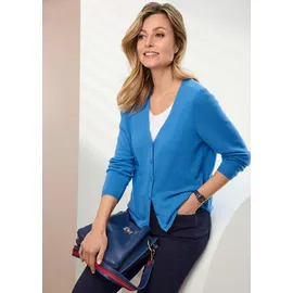GOLDNER Kaschmirstrickjacke V-Ausschnitt Blau 24