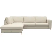 FLEXLUX Ecksofa »Fiore, L-Form«, breite Armlehnen, Füße Alu/Eiche, B/T 241/225 cm, Kaltschaum im Sitz weiß