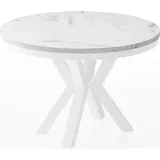 WFL GROUP Esstisch, Ecru, Holzwerkstoff, 10-Sitzer, Rund,Rund, 120x76x120 cm, Esszimmer, Tische, Esstische